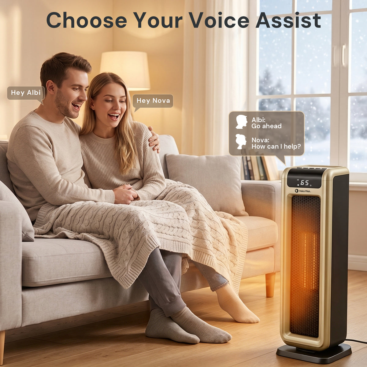 Voice Pilot™ Space Heater with Voice Control & Safety Designs