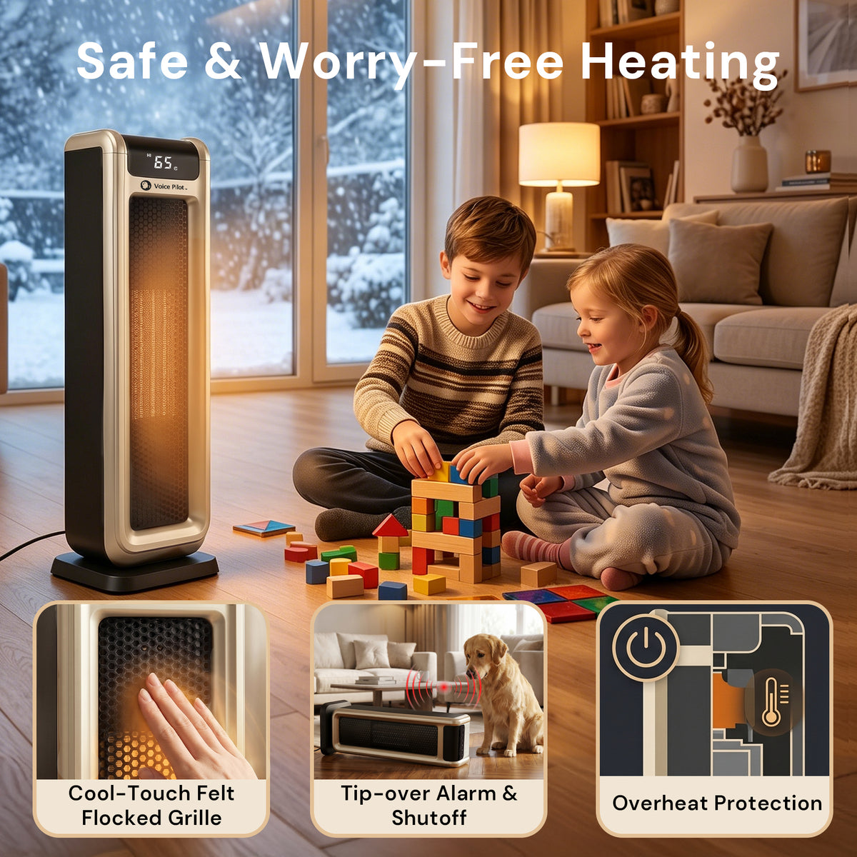 Voice Pilot™ Space Heater with Voice Control & Safety Designs