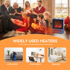 Compact Electric Fireplace Heater with Realistic Flame Effect