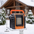 2 Temperature Settings Portable Propane Radiant Heater